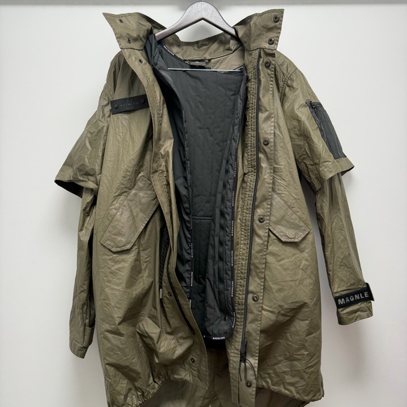 Magnlens Fishtail Olive Green Parka Jacket Size Medium - Picture 11 of 16